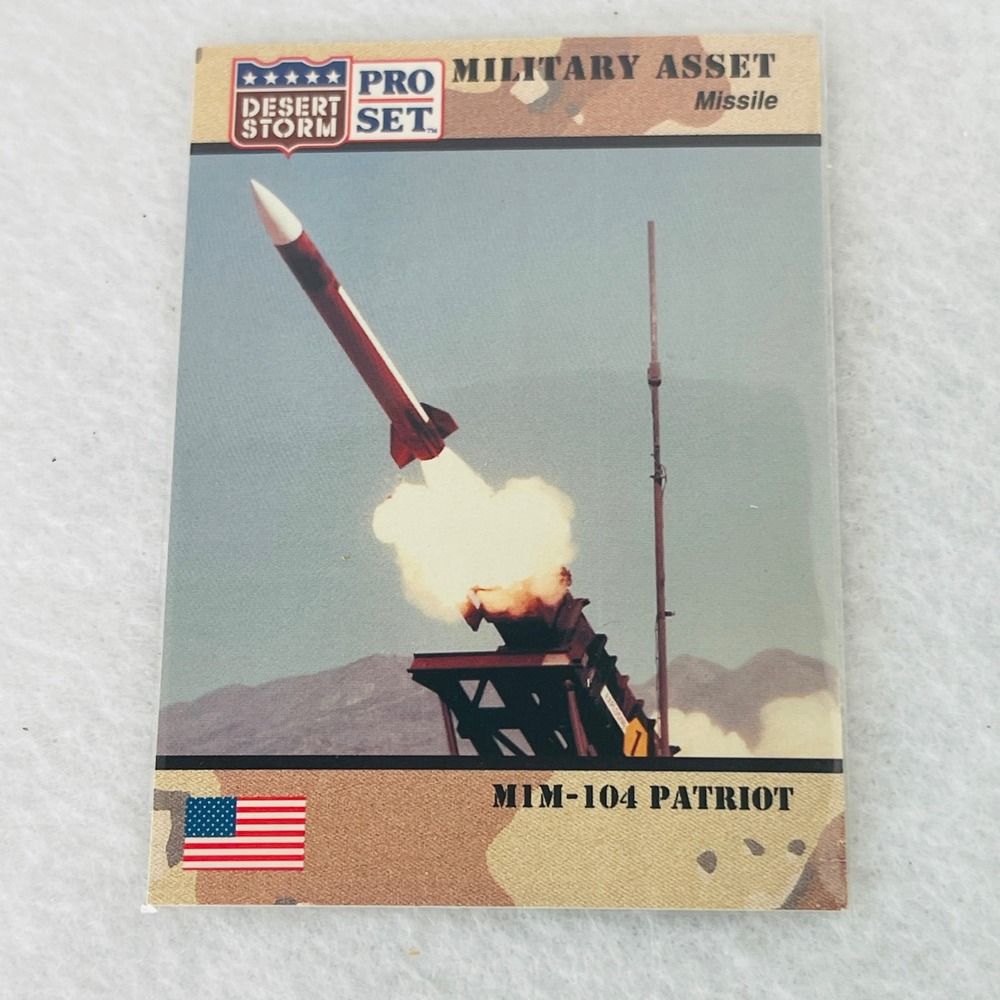 1991 Pro Set Desert Storm MIM104 Patriot Missile Trading Card 214 Military Asset
